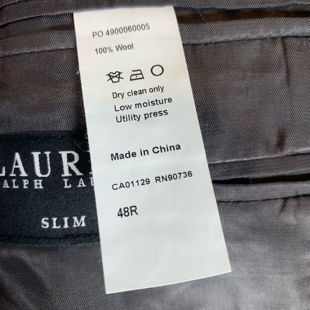 Ralph Lauren Black Label Soft Tailored Slim Fit Wool Blazer Size 48R Grey - Picture 11 of 11